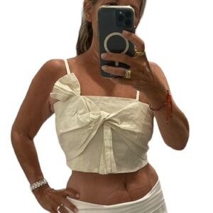 House Of Harlow 1960 Linen Twist Crop Top.Size S